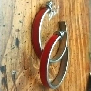 Red Hoop Earrings